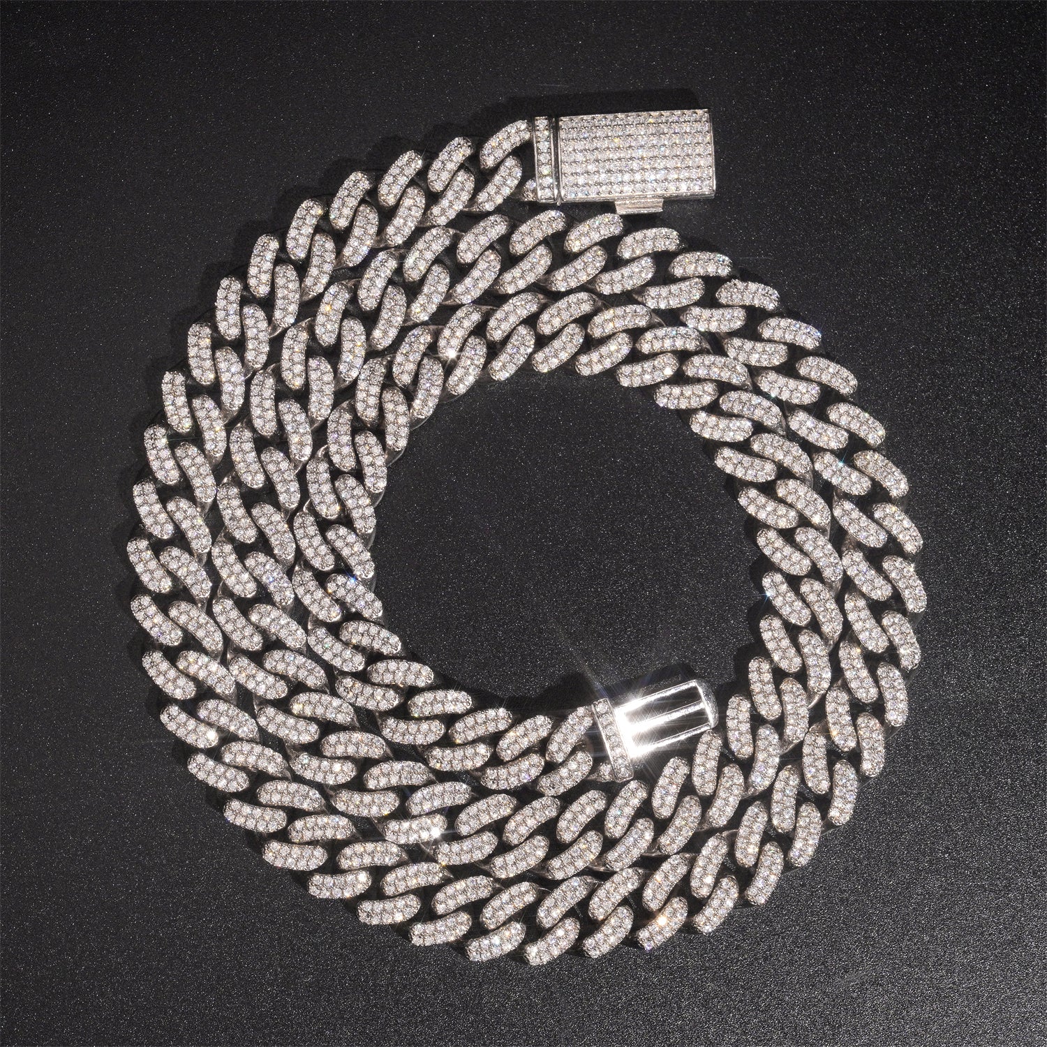 10mm Two Rows Round Link Miami Cuban Chain Necklace