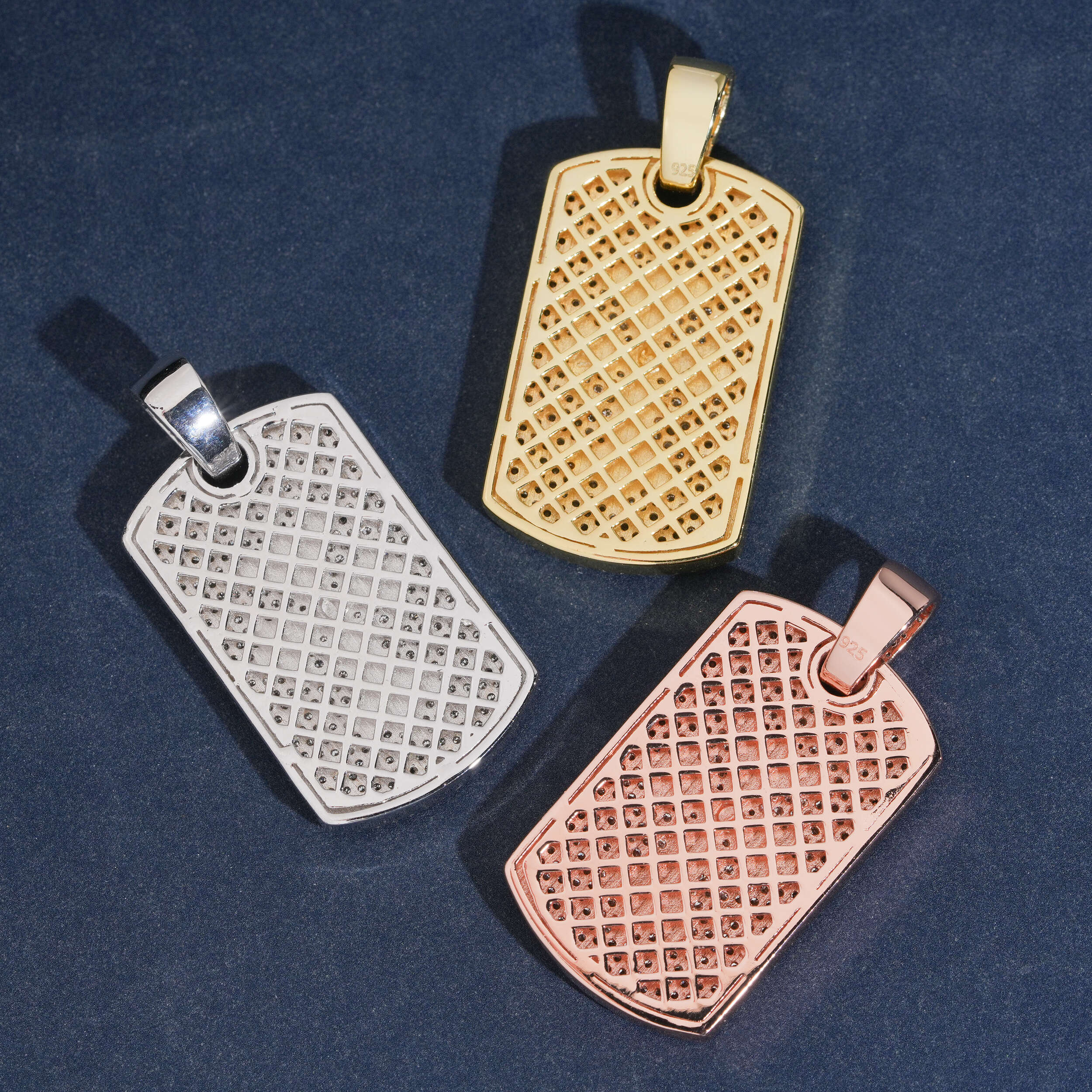 Iced Out Men Hip Hop Jewelry Cross Dog Tag Pendant