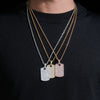 Hip Hop Jewelry Iced Out Dog Tag Pendant For Men