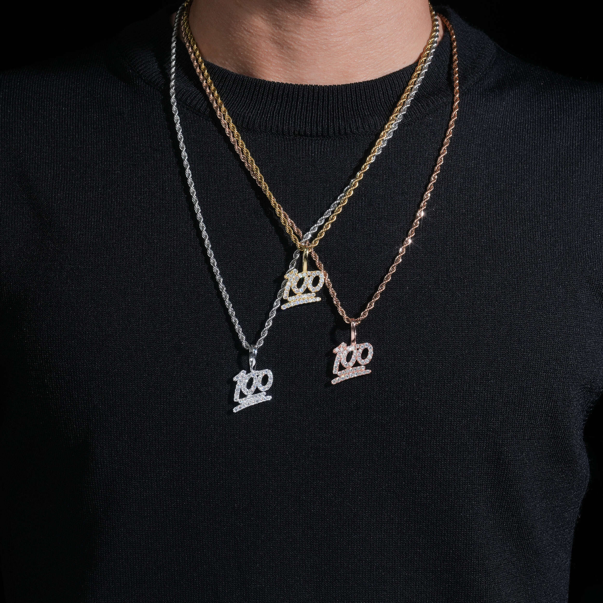 Cubic Zircnoia 100 Score Iced Out Pendant For Unisex