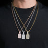 Baguette Cut Cubic Zirconia Dog Tag Pendant