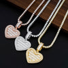 Stylish Baguette Diamond Heart Shaped Pendant For Unisex