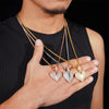Iced Out Cubic Zirconia Hip Hop Broken Heart Pendant