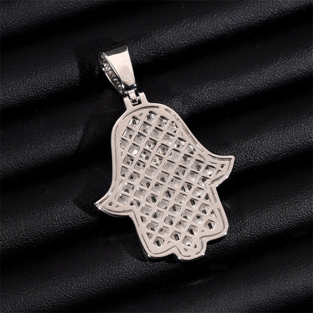 Iced Out Hip Hop Men Jewelry Hamsa Hand Pendant
