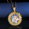 Iced Out Cz Circle Photo Memory Pendant
