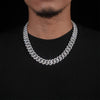 Iced Out Cz 15MM Three Rows Cuban Link Chain Necklace