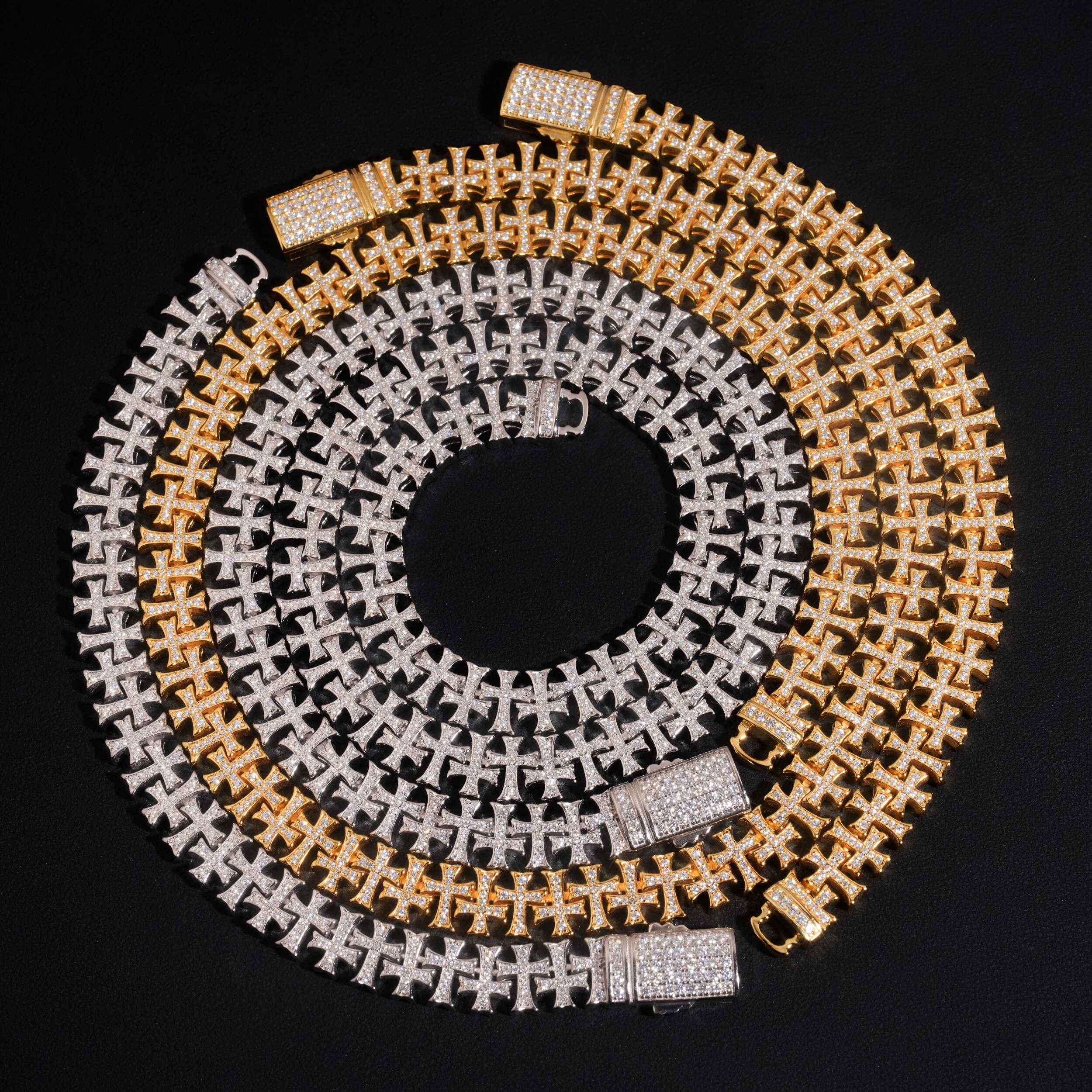 Stylish Hot Sell Cross Link Chain Necklace 10MM Hip Hop Jewelry