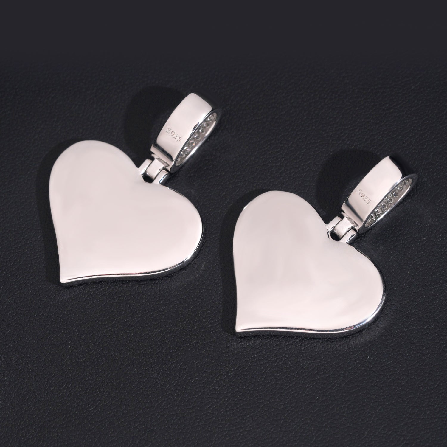 Cubic Zirconia Heart Shaped Photo Memory Pendant