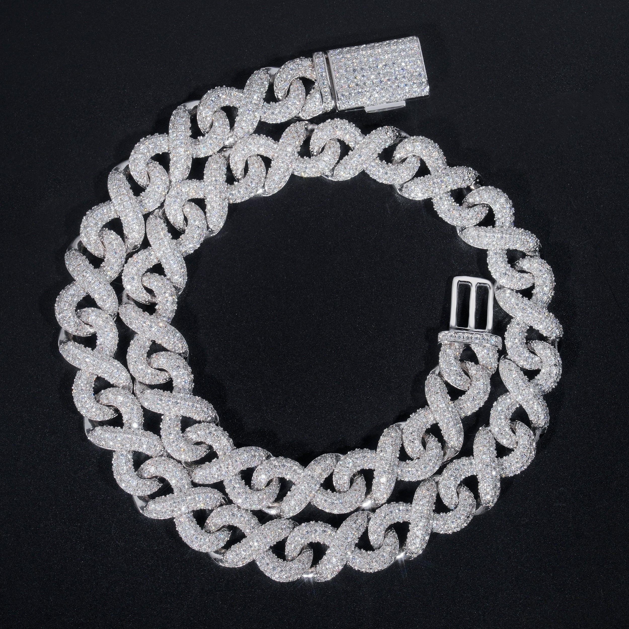 Hip Hop Iced Out 13MM Infinity Link Chain Necklace