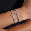 Hip Hop Iced Out 6MM Cuban Cross Charm Men Bracelet