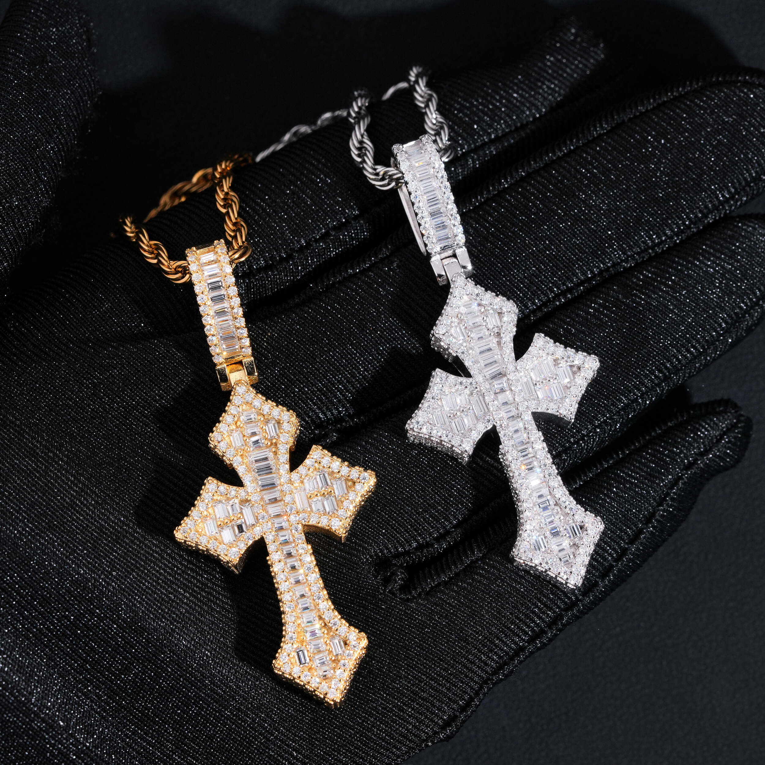 High Quality 5A Cz Stone Cross Pendant Charm For Men