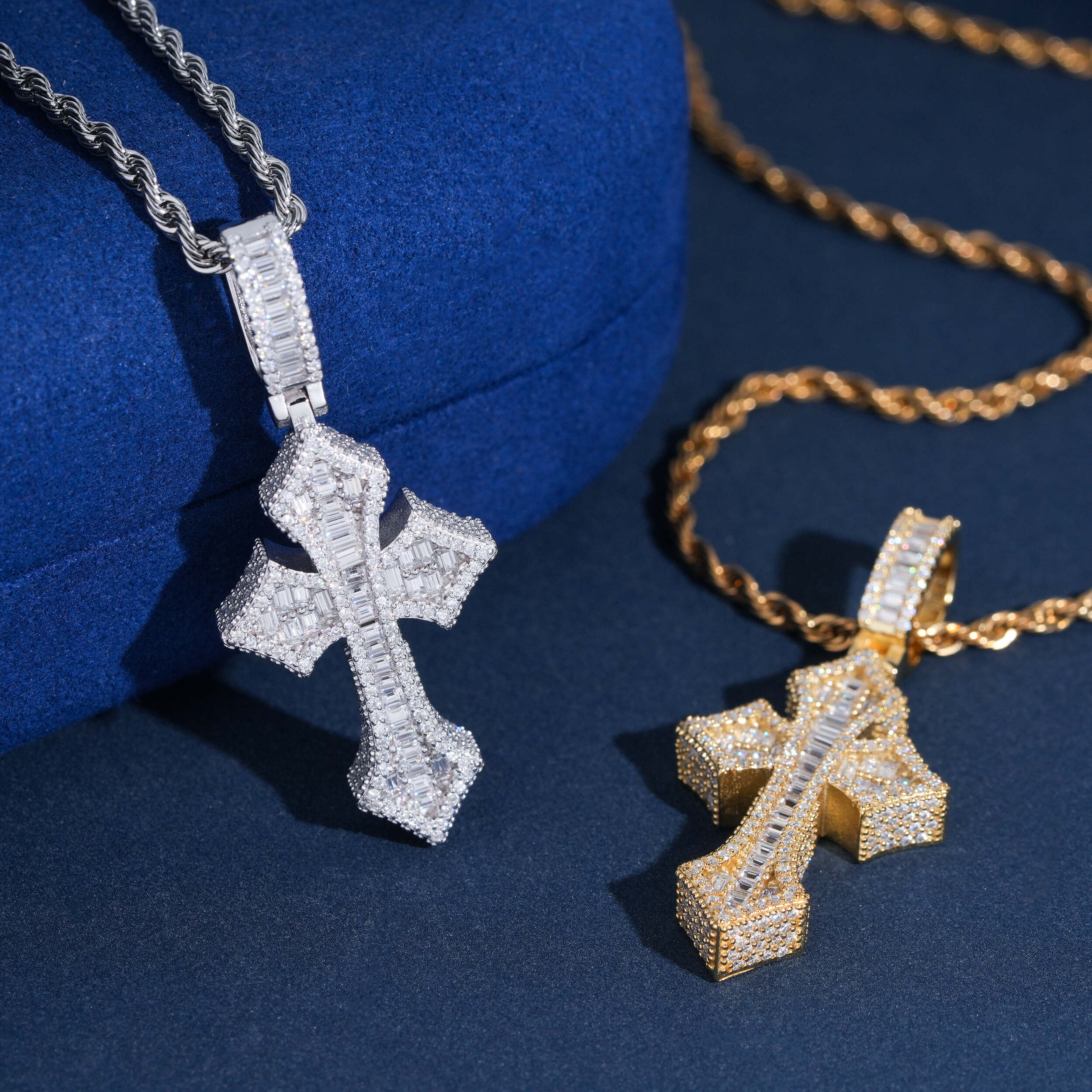High Quality 5A Cz Stone Cross Pendant Charm For Men