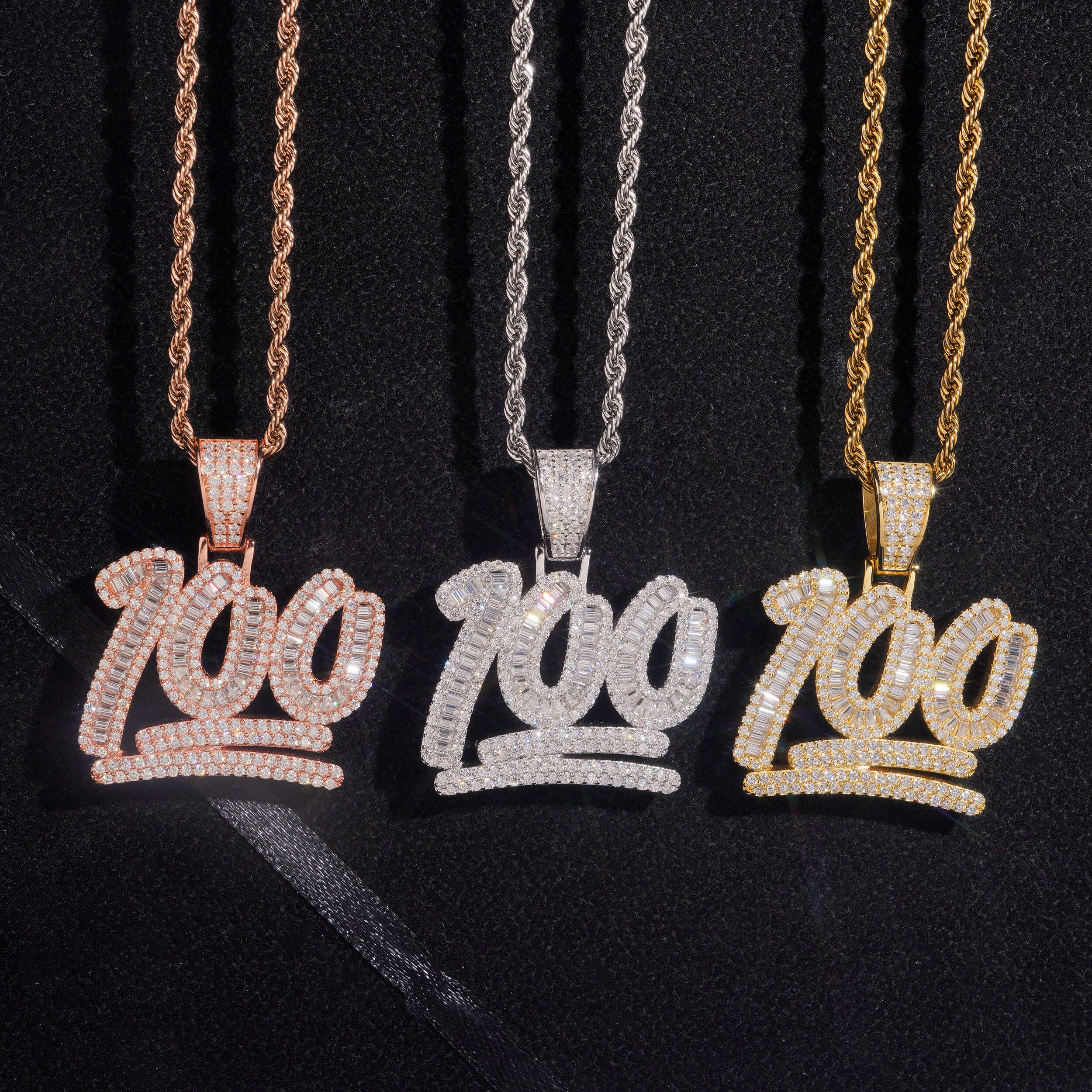 Baguette Cut Diamond Cz Hip Hop Pendant 100 Score