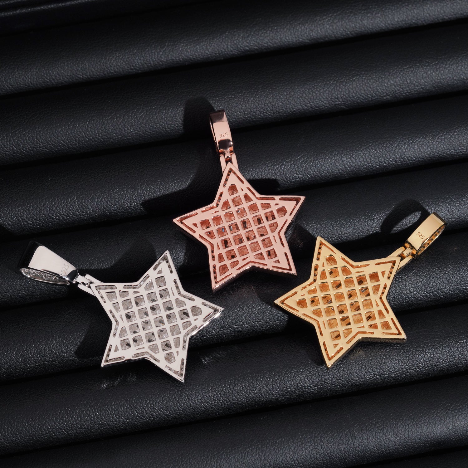 Baguette Diamond Design David Start Pendant Charm